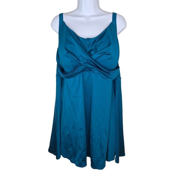 Cathrines Wrap Front Swimsuit Swim Dress Size 26W - Picture 1 of 7
